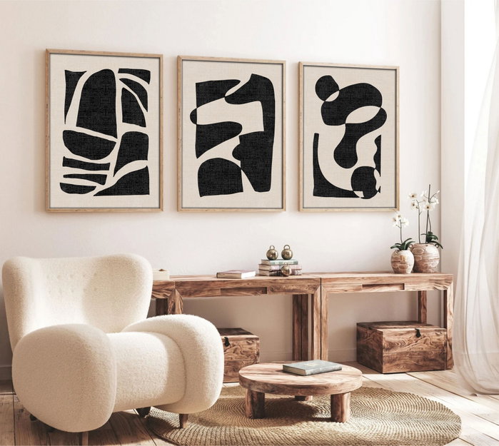 Wallity Huhu201 - Set de 3 Pinturas Decorativas en MDF de 35 x 50 cm